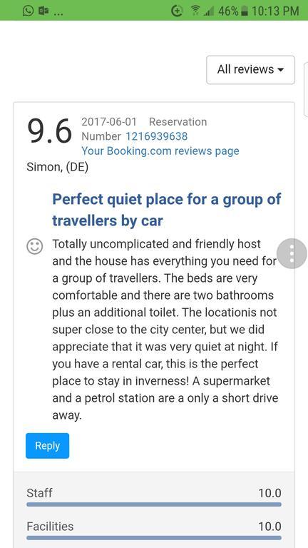 Jane'S Villa Free Parking Inverness Luaran gambar
